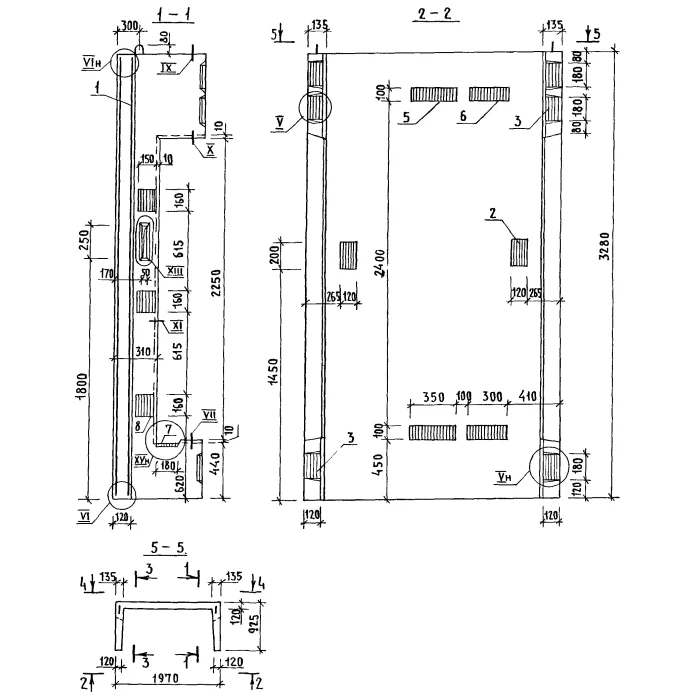 Блок шахты лифта бетонный БШЛ 63-33-2